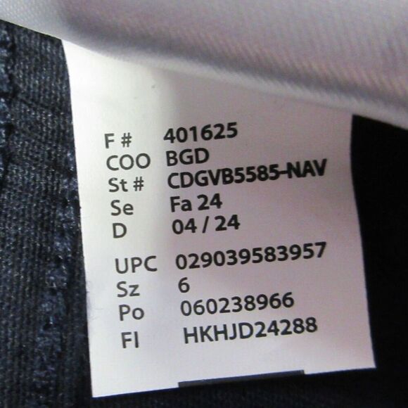 GLORIA VANDERBILT Wide Leg Tummy‎ Control Crop Pants Sz 6 Navy Blue Pull On NWT - Picture 9 of 13